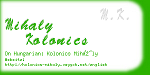 mihaly kolonics business card